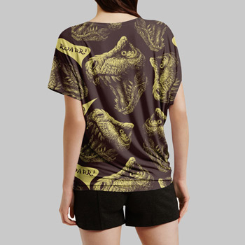 Baumwoll-T-Shirt mit Dinosauriern